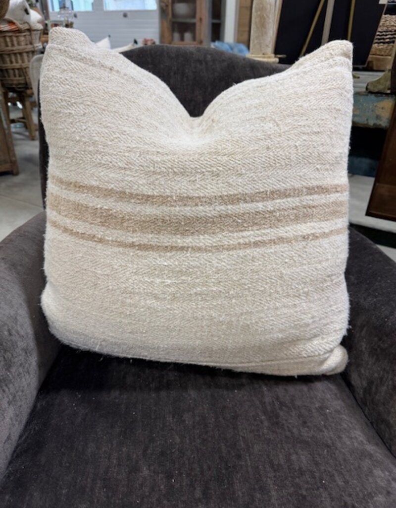 French Grain Sack Pillows with 100% Down Insert