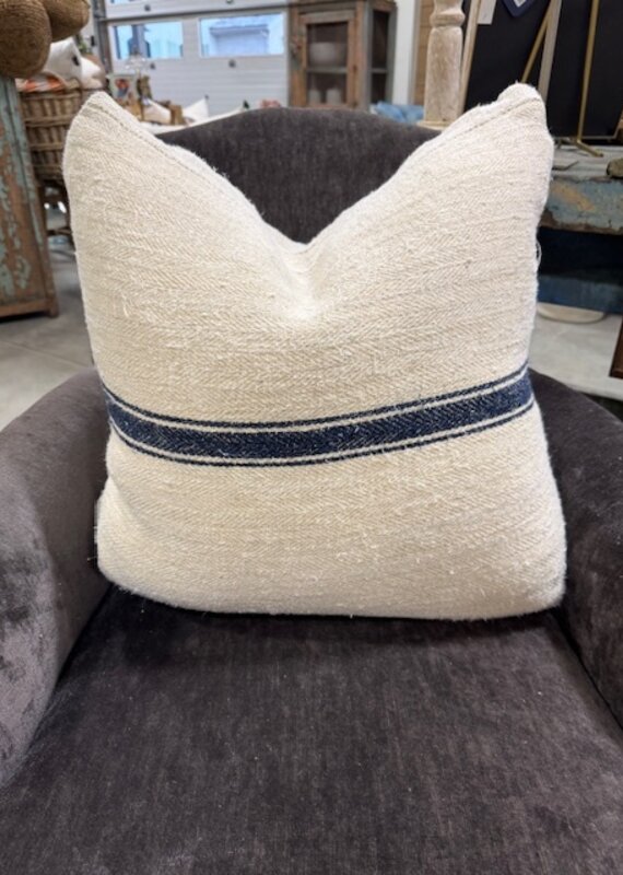 French Grain Sack Pillows with 100% Down Insert