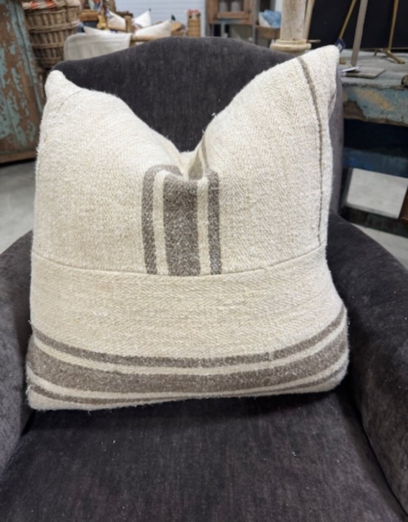 French Grain Sack Pillows with 100% Down Insert