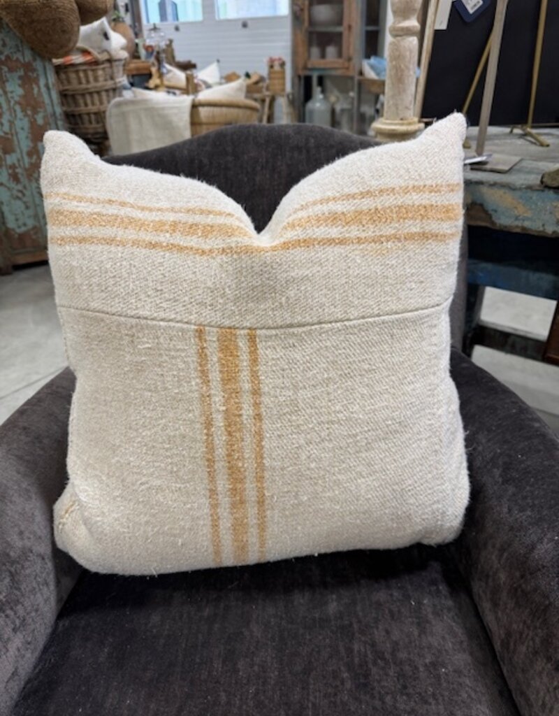 French Grain Sack Pillows with 100% Down Insert