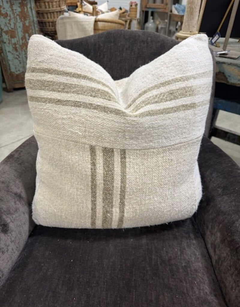 French Grain Sack Pillows with 100% Down Insert