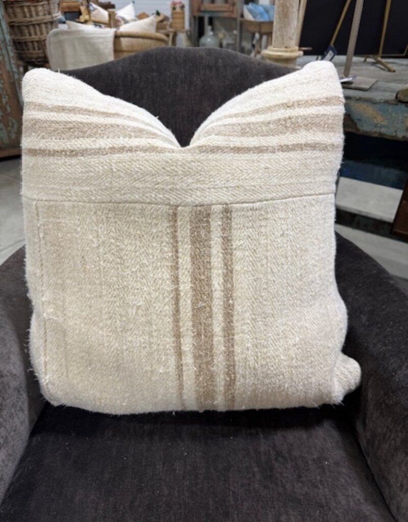 French Grain Sack Pillows with 100% Down Insert
