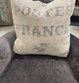 Authentic French Postal Sack Pillow with 100% Down Insert