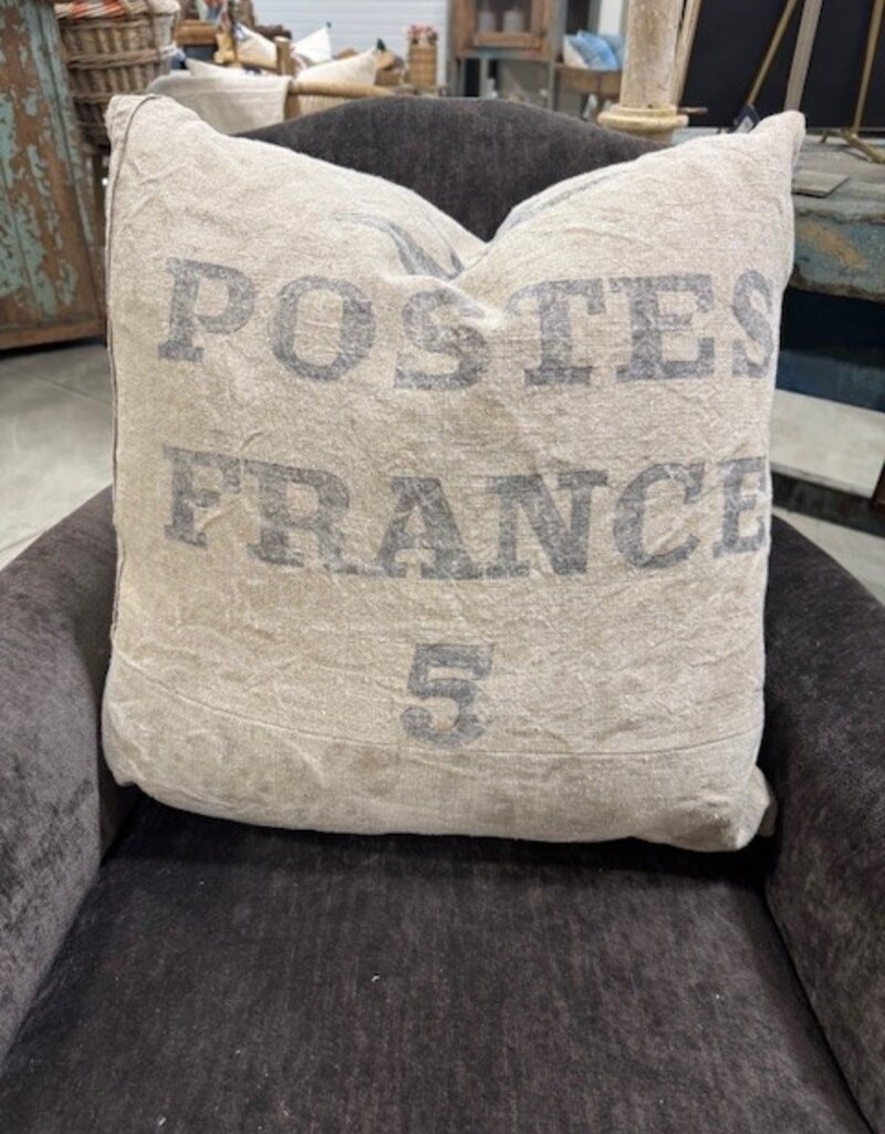 Authentic French Postal Sack Pillow with 100% Down Insert