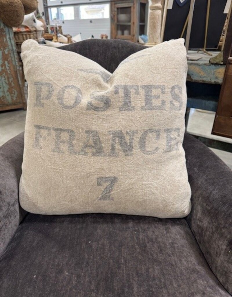 Authentic French Postal Sack Pillow with 100% Down Insert
