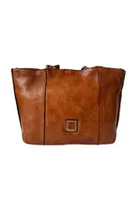 Handmade Leather Italian Market Bag in Cognac - Large