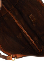 Handmade Leather Italian Market Bag in Cognac - Large