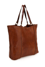Handmade Leather Italian Market Bag in Cognac - Large
