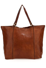 Handmade Leather Italian Market Bag in Cognac - Large
