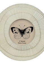 Layered Round Frame, White - 3"