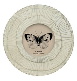 Layered Round Frame, White - 3"