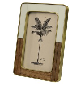 Teak, Ivory & Brass Frame - 4x6