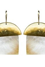 Zia Earring, Brass, Mother of Pearl - Light