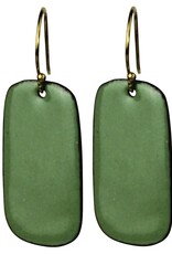 Earrings - Rectangle Tab, Green