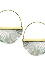 Zahara Earrings, Sunburst, Mother of Pearl