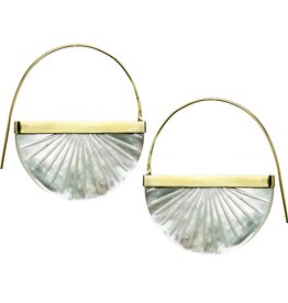 Zahara Earrings, Sunburst, Mother of Pearl
