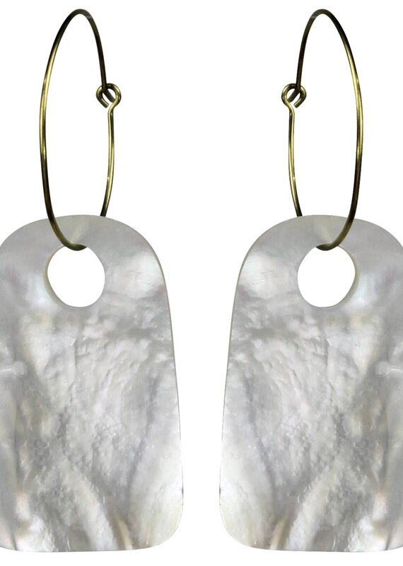 Arched Mother of Pear Earring
