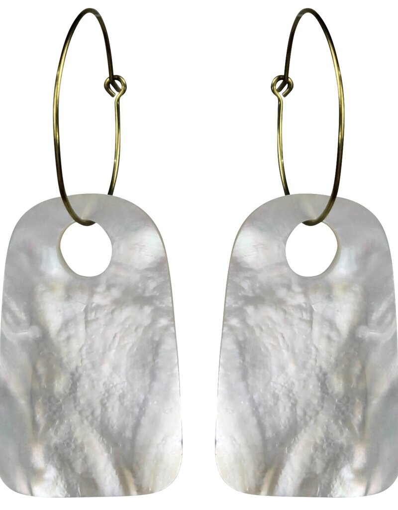 Arched Mother of Pear Earring