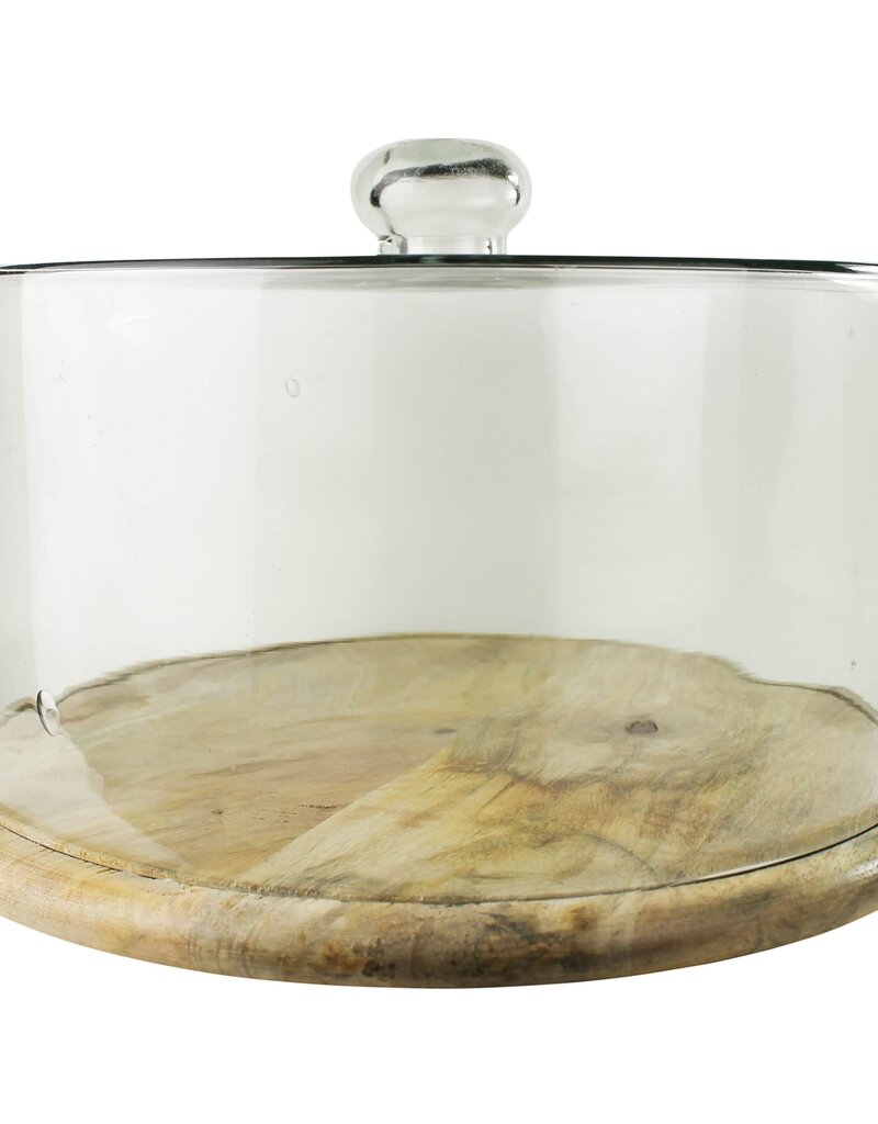 Bodega Cake Cloche, Glass & Wood