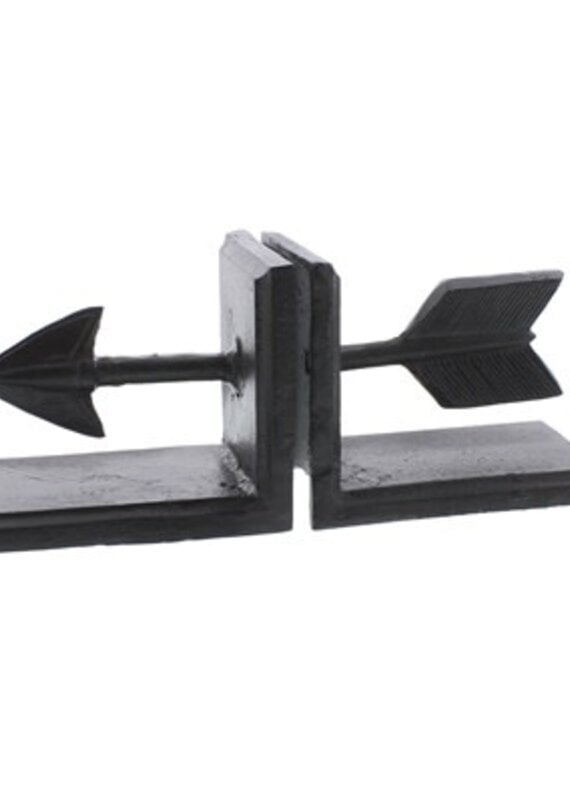 Arrow Cast Iron Bookends - Brown