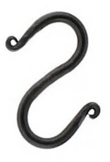 Forged Iron Link S Hook - 3 in - Antique Black