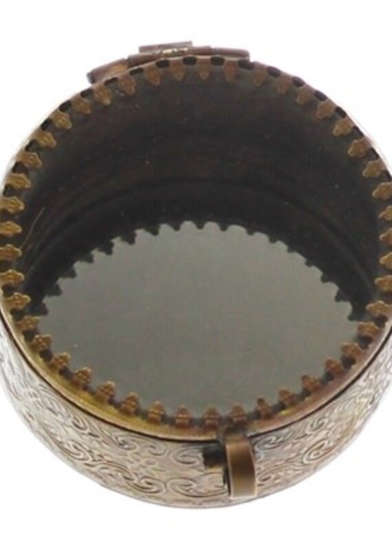 Josephine Mirrored Box, Brass - Sm Round