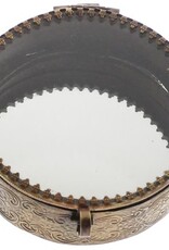 Josephine Mirrored Box, Brass - Lrg Round
