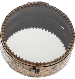 Josephine Mirrored Box, Brass - Lrg Round
