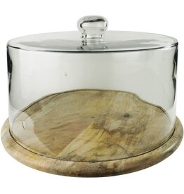 Bodega Cake Cloche, Glass & Wood