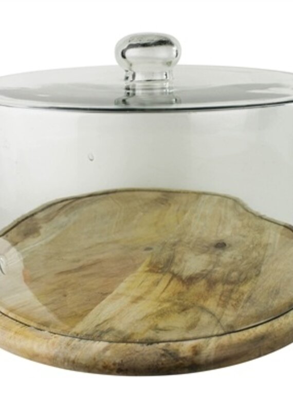 Bodega Cake Cloche, Glass & Wood
