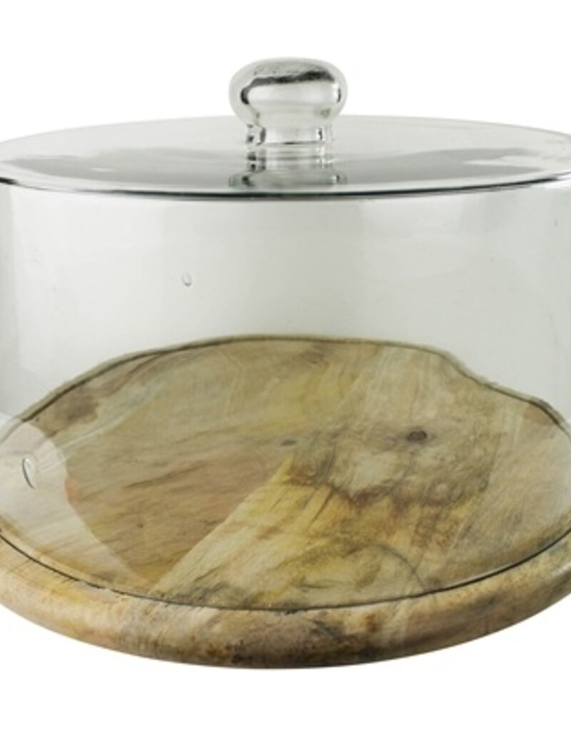 Bodega Cake Cloche, Glass & Wood