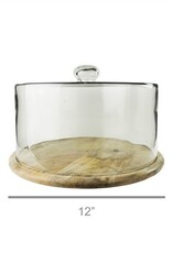 Bodega Cake Cloche, Glass & Wood