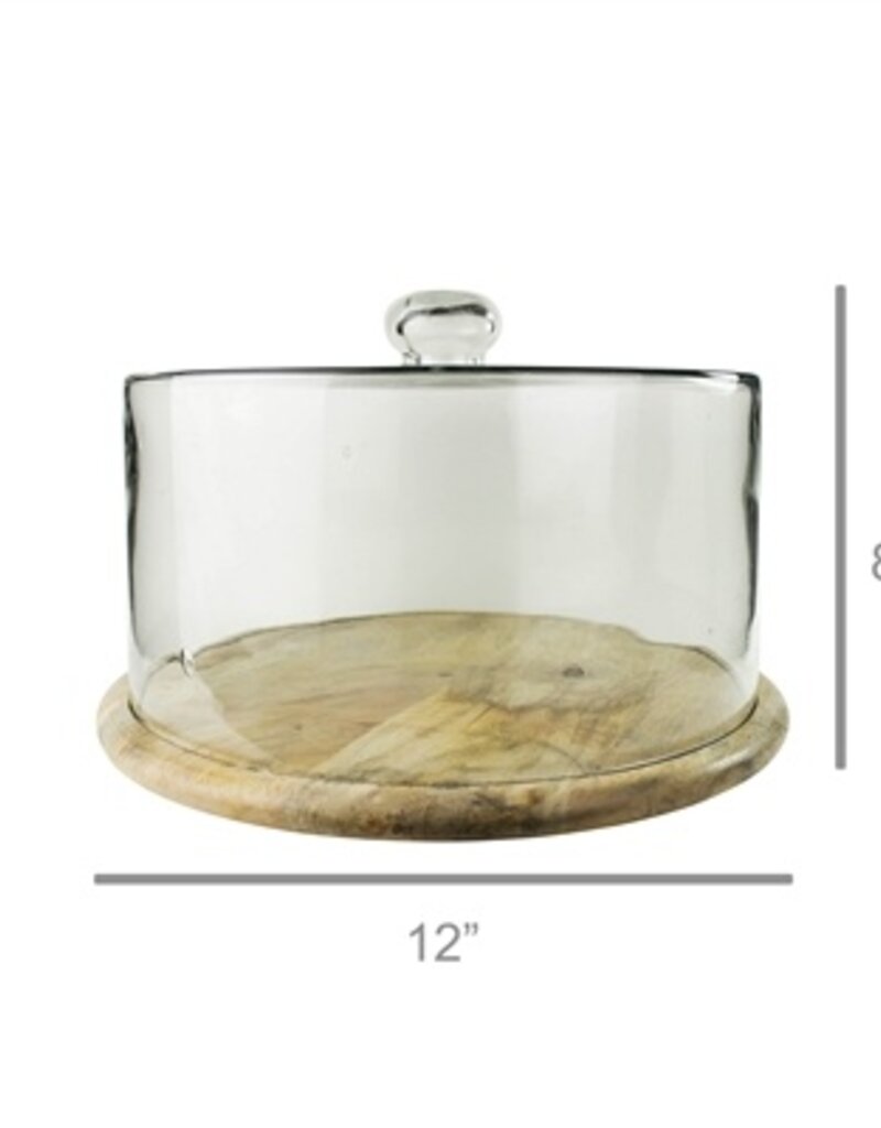 Bodega Cake Cloche, Glass & Wood
