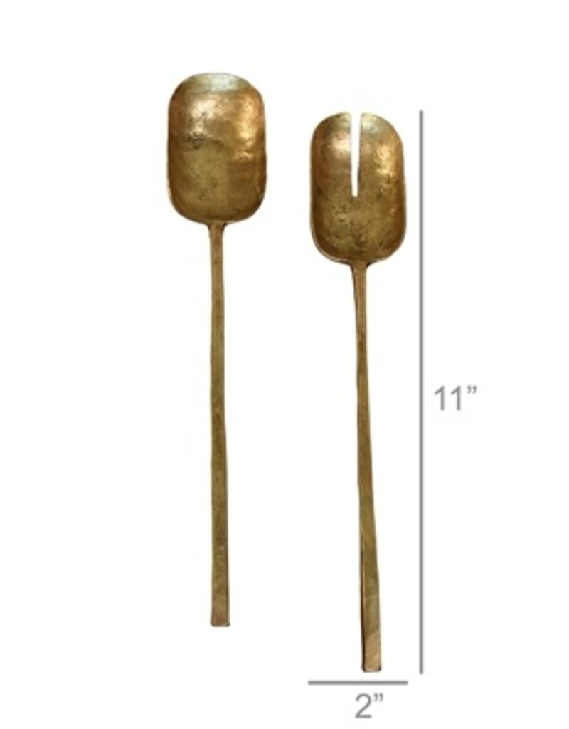 Hayes Salad Servers - Brass