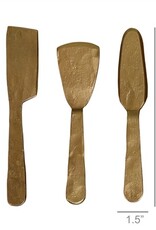 IBSEN CHEESE TOOLS, BRASS - SET OF 3 - ANTIQUE BRASS