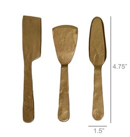 IBSEN CHEESE TOOLS, BRASS - SET OF 3 - ANTIQUE BRASS