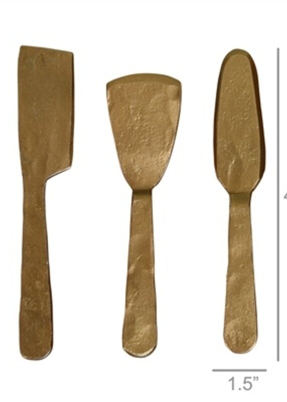 IBSEN CHEESE TOOLS, BRASS - SET OF 3 - ANTIQUE BRASS