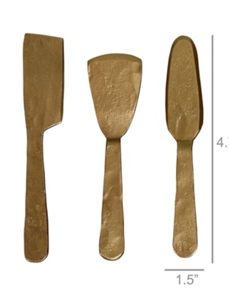 IBSEN CHEESE TOOLS, BRASS - SET OF 3 - ANTIQUE BRASS