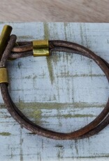 Dean Leather Toggle Bracelet - 8, Brass