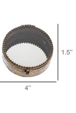 Josephine Mirrored Box, Brass - Lrg Round