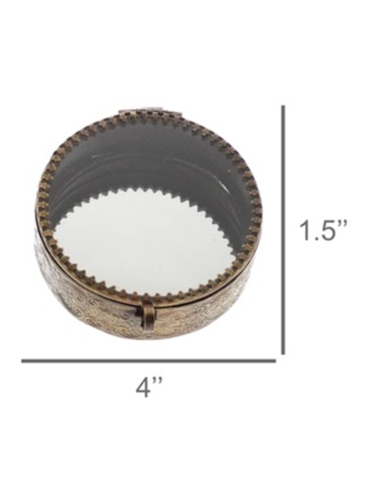 Josephine Mirrored Box, Brass - Lrg Round
