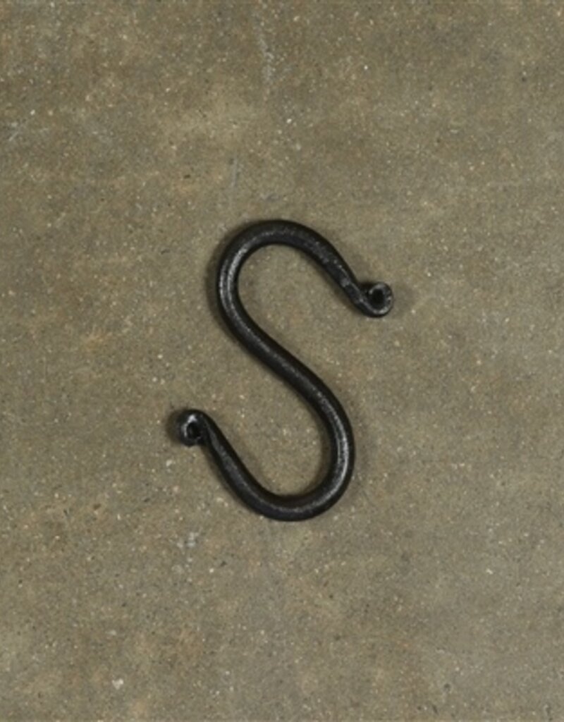 Forged Iron Link S Hook - 3 in - Antique Black