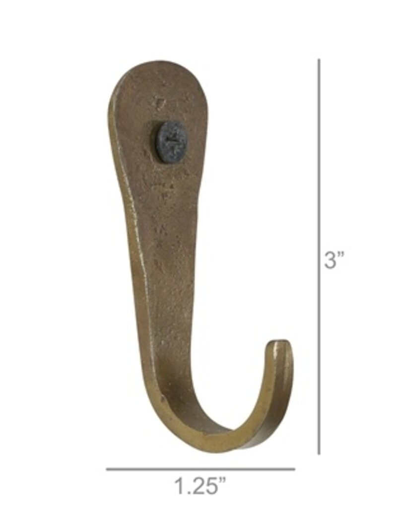 Forged Hook, Iron - Brass