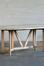 Salvaged Pine French Farm Table (Elliptical Oval)