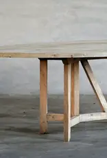 Salvaged Pine French Farm Table (Elliptical Oval)
