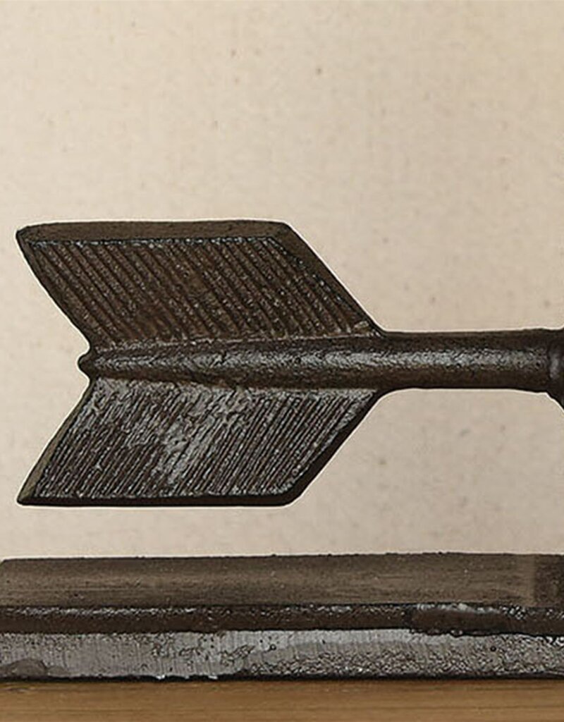 Arrow Cast Iron Bookends - Brown