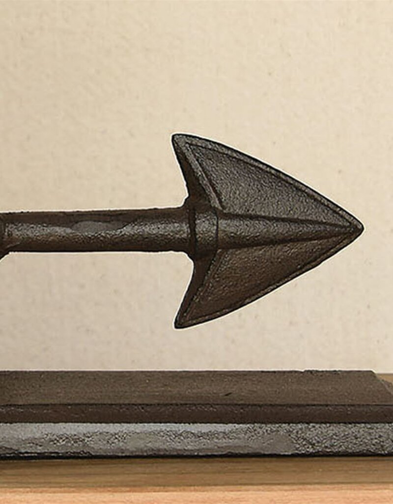 Arrow Cast Iron Bookends - Brown