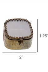Josephine Mirrored Box - Small Square - Brass Antique