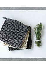 8" Square Cotton Crocheted Pot Holder, 3 Colors