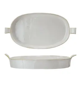 1-1/2 Quart Stoneware Baker w/ Handles 13-3/4"L x 7"W x 2-1/4"H